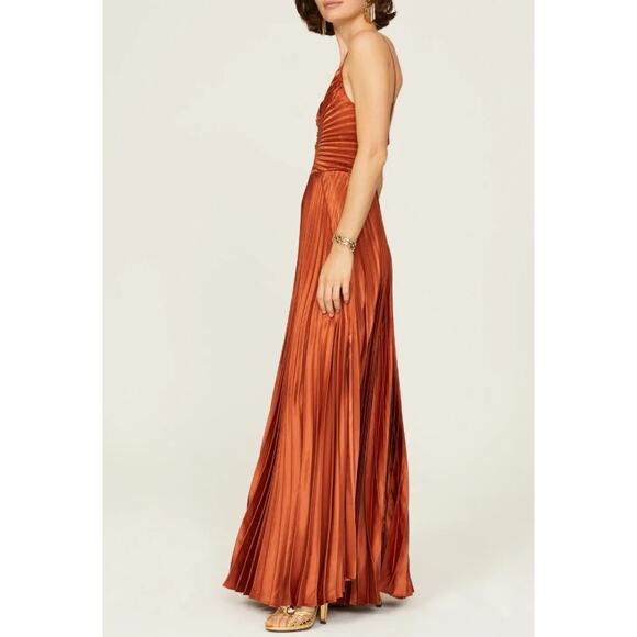 DELFI Collective Aria Satin Sweetheart Gown Brown M - Picture 3 of 11